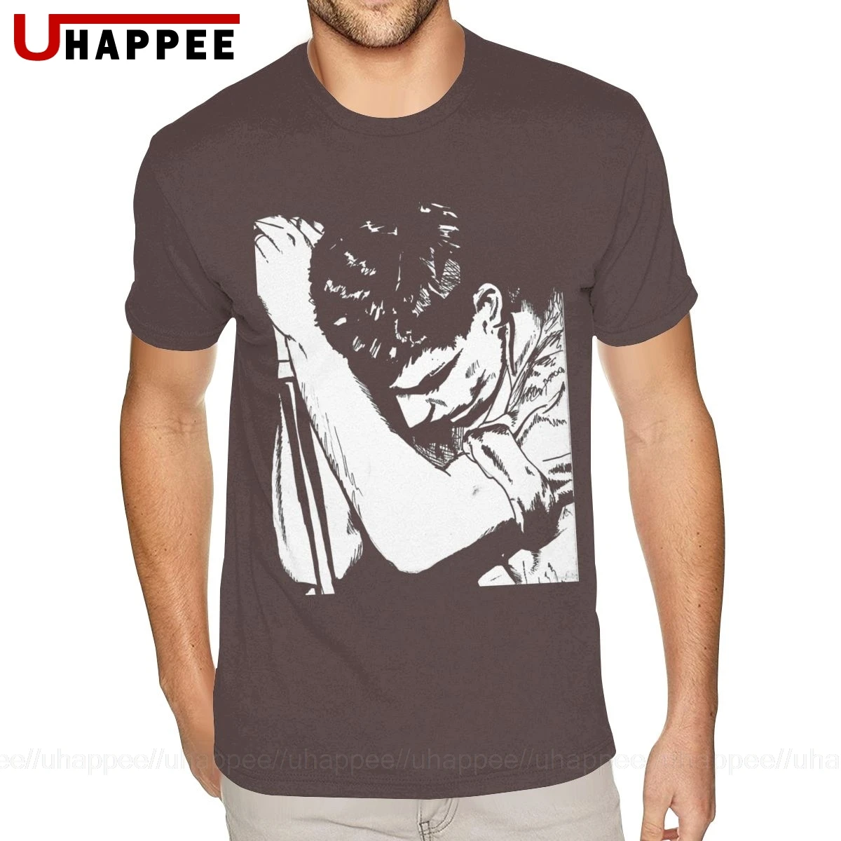 Футболка мужская с коротким рукавом круглым вырезом и графическим принтом |