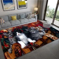 3d kawaii cat print welcome floor mats bedroom hallway carpet anti slip soft doormat living room kitchen kids play area rug