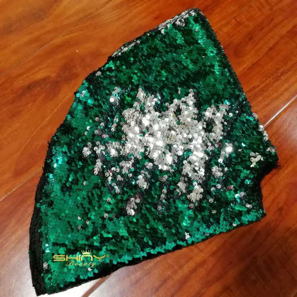 1 шт. яркие юбки с зеленой и серебряной елкой блестками на Рождество для дома