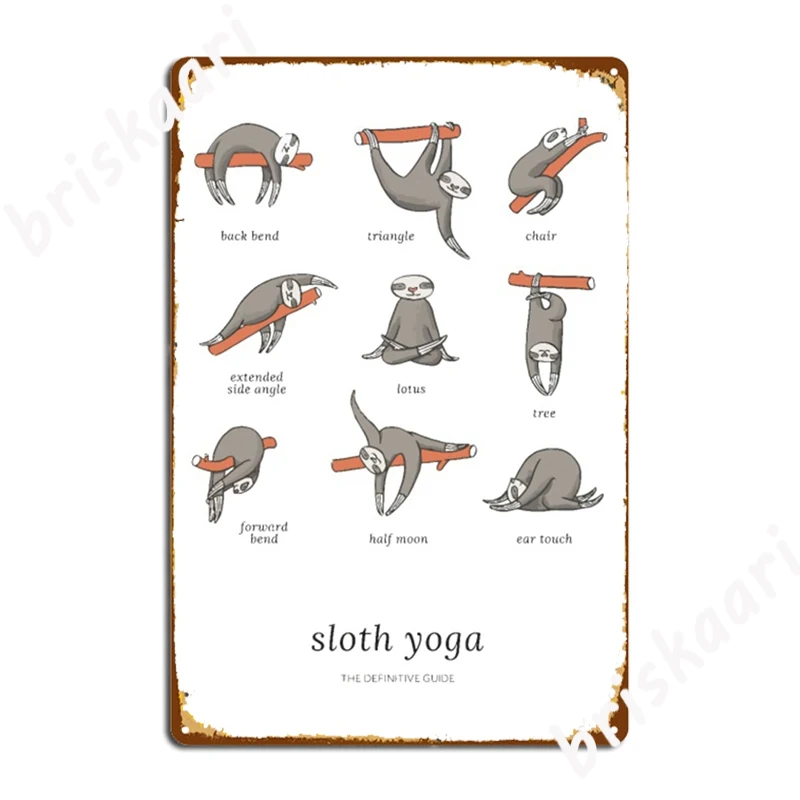 Ленивец Йога металлические знаки Клубная вечерние НКА паб гараж Настенный декор