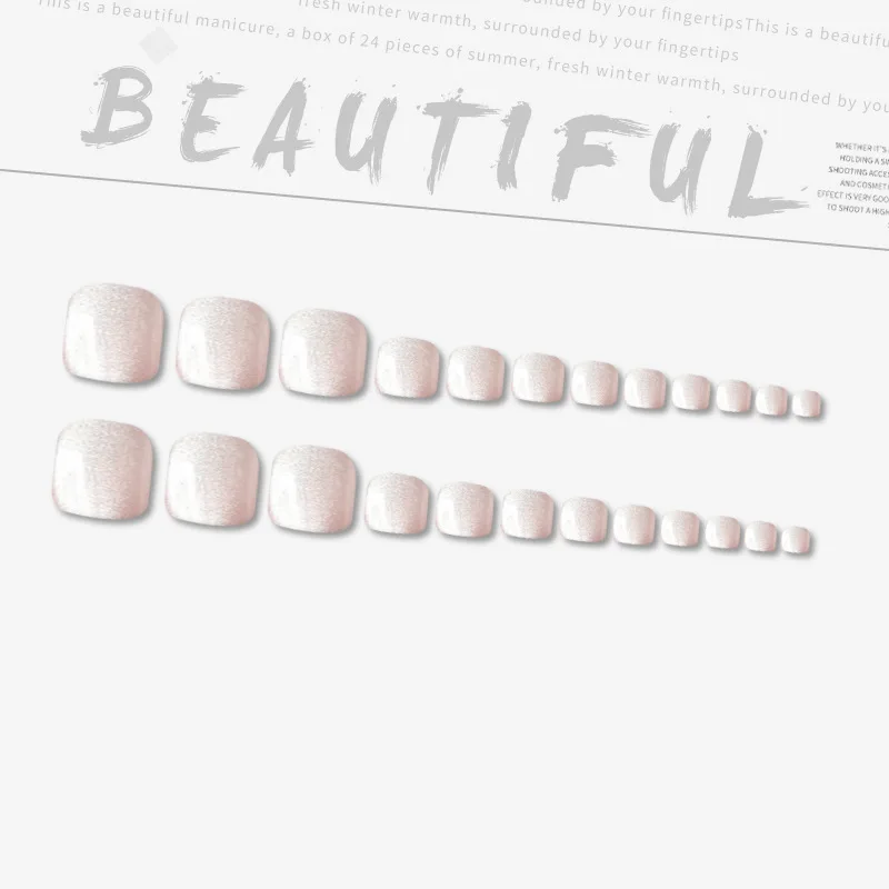 

24pcs Spar Wear Short Paragraph Fashion Manicure Patch False Toenail Save Time Wearable Toenail Patch CIN6 899