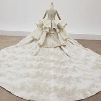 HTL1420 Off Shoulder Wedding Dress Ball Bridal Dress Sequin Applique Wedding Dress Color Back Tiered Wedding Gown robe de marier