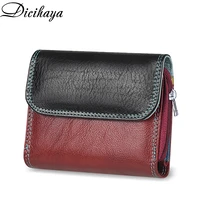 dicihaya new genuine leather womens wallet multicolor female small portomonee small wallet lady coin purses for girls money bag