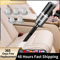 9000pa car vacuum cleaner 120w wireless handheld mini portable auto interior vacuum cleaner usb charging home give away filter5