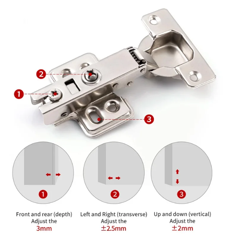 10 pcs hinges stainless steel hydraulic cabinet door hinge damper buffer soft quiet closing for all kitchen cupboard furniture free global shipping