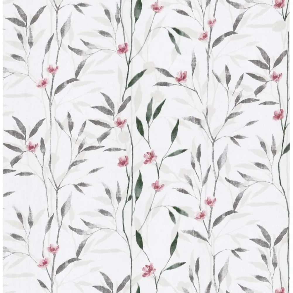 

Peel and Stick Floral Leaf Wallpaper Wall Green/Grey Vinyl Self Adhesive Wall Paper Design For Walls Bathroom Bedroom Home Decor