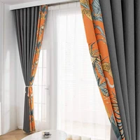 curtains for living room dining bedroom american new splicing curtain modern minimalist balcony villa study finished product
