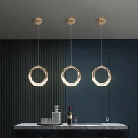 pendant light nordic simple design ring circle pendant lamp metal electroplated interior home decoration for bedroom dining room