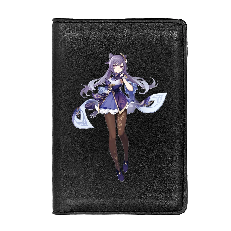 

Обложка для паспорта с аниме Genshin Impact Keqing Thunder, Кожаная Обложка для мужчин и женщин, тонкая Обложка для удостоверения личности, Карманный Кош...