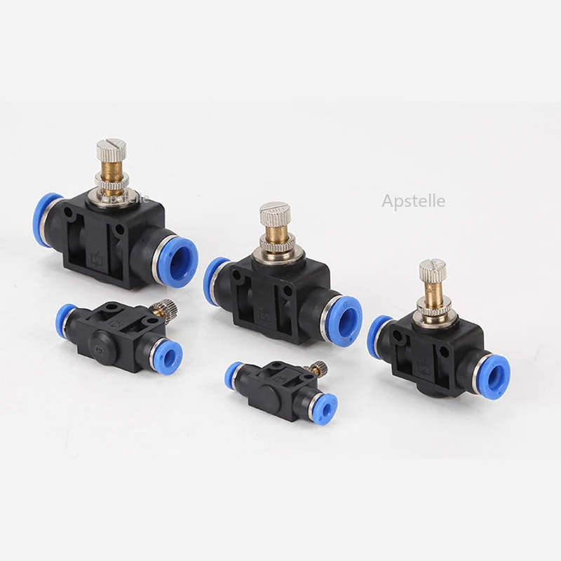 Pneumatic Airflow Regulator 4mm 6mm 8mm 10mm 12mm OD Hose Tube Gas Flow Adjust Valve Connector Fitting Air Speed Control Crane |
