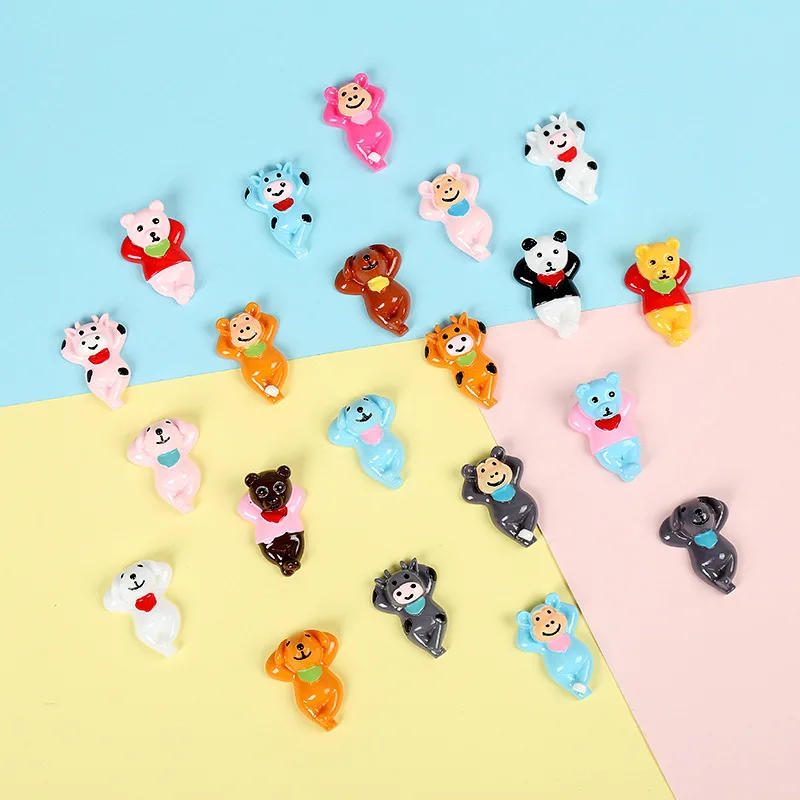 10 шт. Kawaii Медведь Собака Обезьяна миниатюрные из полимерной смолы Животные