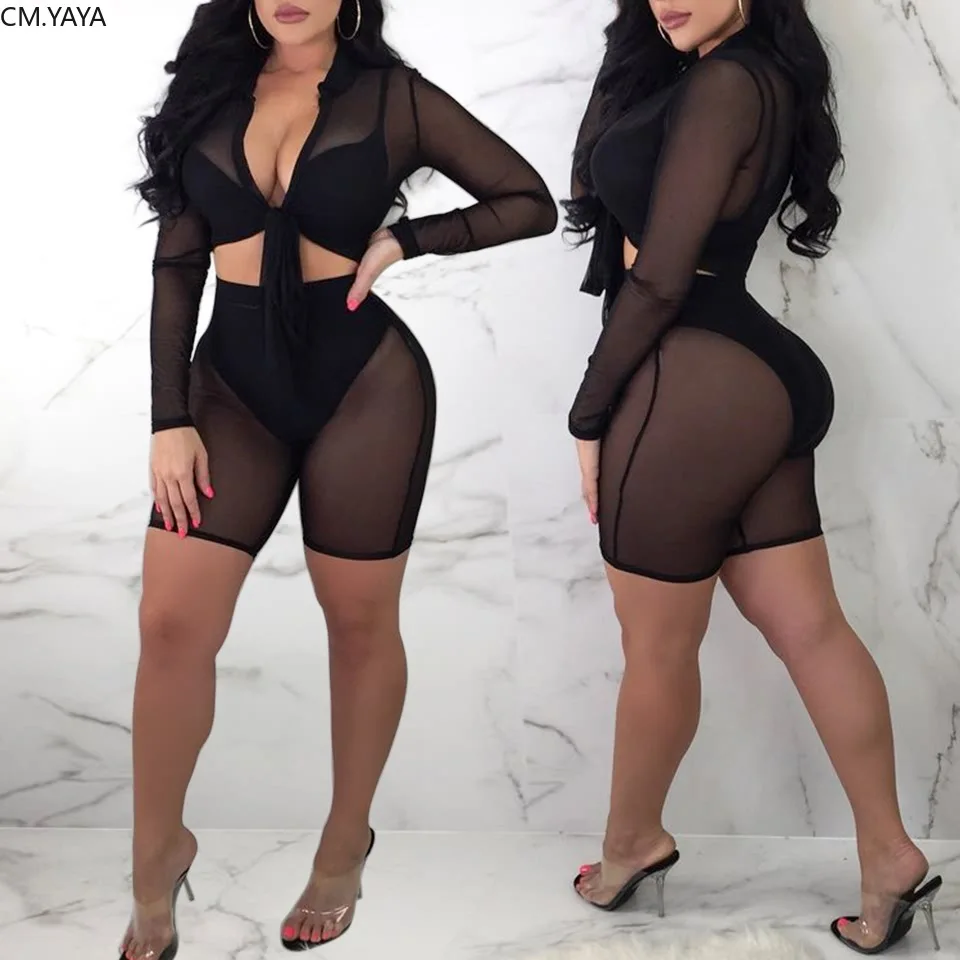 Женский комплект из двух предметов короткий топ с V образным вырезом и шорты