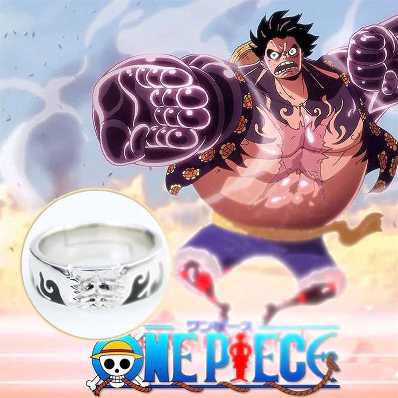 Аниме мультфильм цельное кольцо обезьяны D Луффи S925 серебро косплей ювелирные