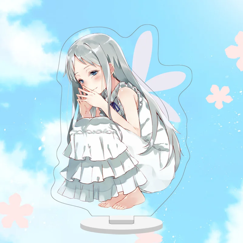 as pictured Аниме Anohana Honma Meiko Menma Yadomi Jinta 10 см милая фигурка на акриловой подставке настольная коллекция украшений модель игрушки - Цвет: as pictured