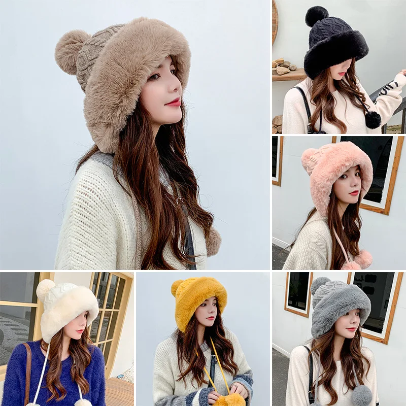 Пуловер и шапка женский х/б кашемировый пуловер из трех шерстяных шариков милый