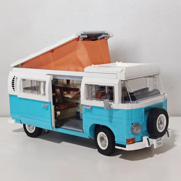 

Volkswagen T2 T1 Camper Van Car Bricks Bus Compatible 10279 10220 Model Building Blocks DIY Bricks Toys for Child Christmas Gift