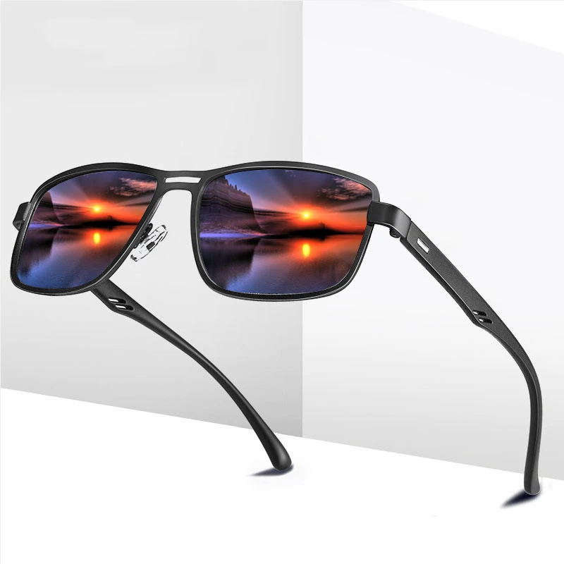 

Мужские солнцезащитные очки для рыбалки ZUEE, классические винтажные поляризационные очки в квадратной металлической оправе, для вождения, ...