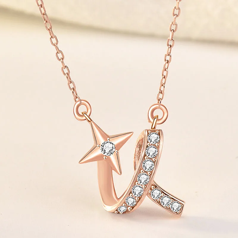 

S925 Sterling Silver Meteor Necklace Female Korean Personality Fashion Clavicle Chain Goddess Day Gift for Girlfriend