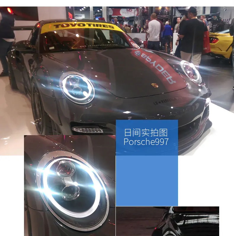 AKD автомобильный Стайлинг для Porsche 997 фары 2005-2008 911 светодиодный фары DRL дальнего ближнего света ксеноновые фары аксессуары