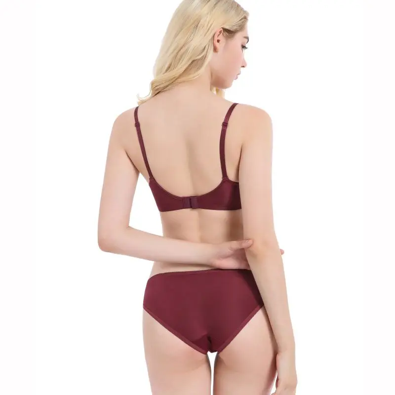 Комплект из 2 предметов бюстгальтер для женщин нижнее белье пуш ап сплошной цвет