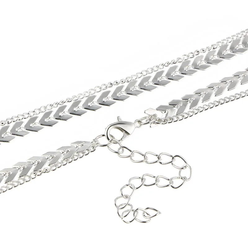Silver Новинка, Двухслойное ожерелье-чокер в форме самолета, золотого цвета, ожерелье с плоской цепочкой, ювелирное изделие - Окраска металла: Silver