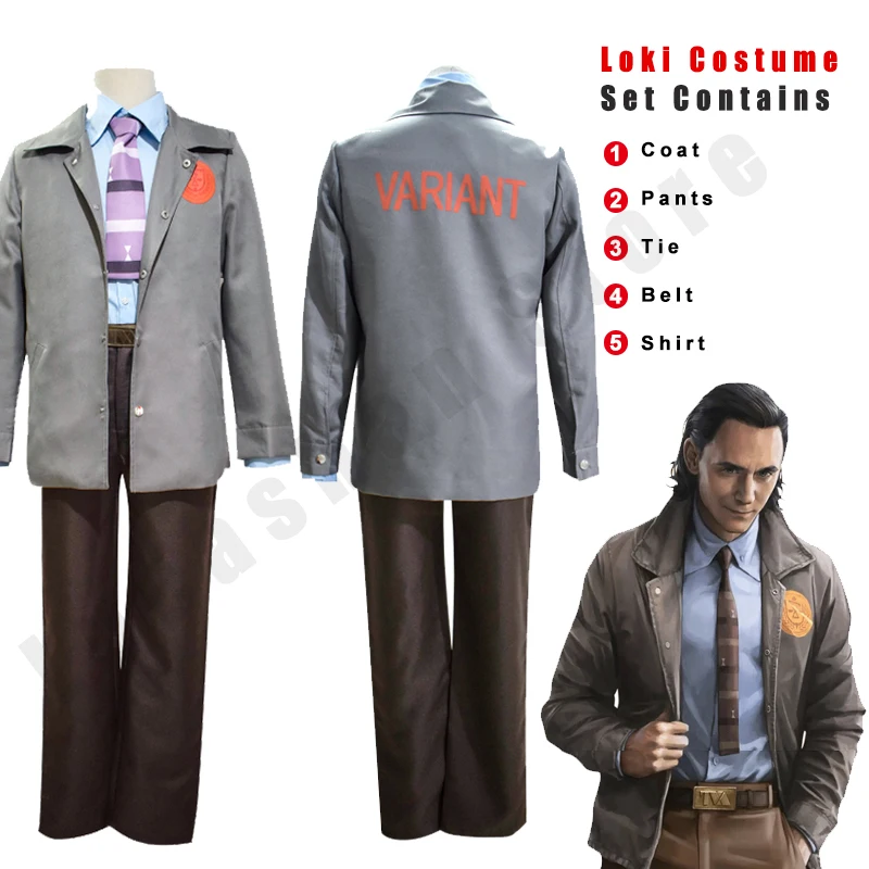 

Loki Cosplay Costumes Man Woman Uniform Halloween Carnival God Of Evil Loki Laufeyson Coat Pants Shirt 5Pcs Adult Loki Costume