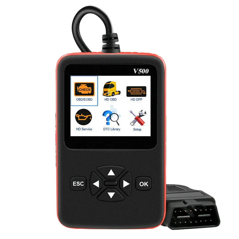 Для автомобиля и грузовика V500 OBD OBD2 сканер 2 в 1 автомобильный диагностический