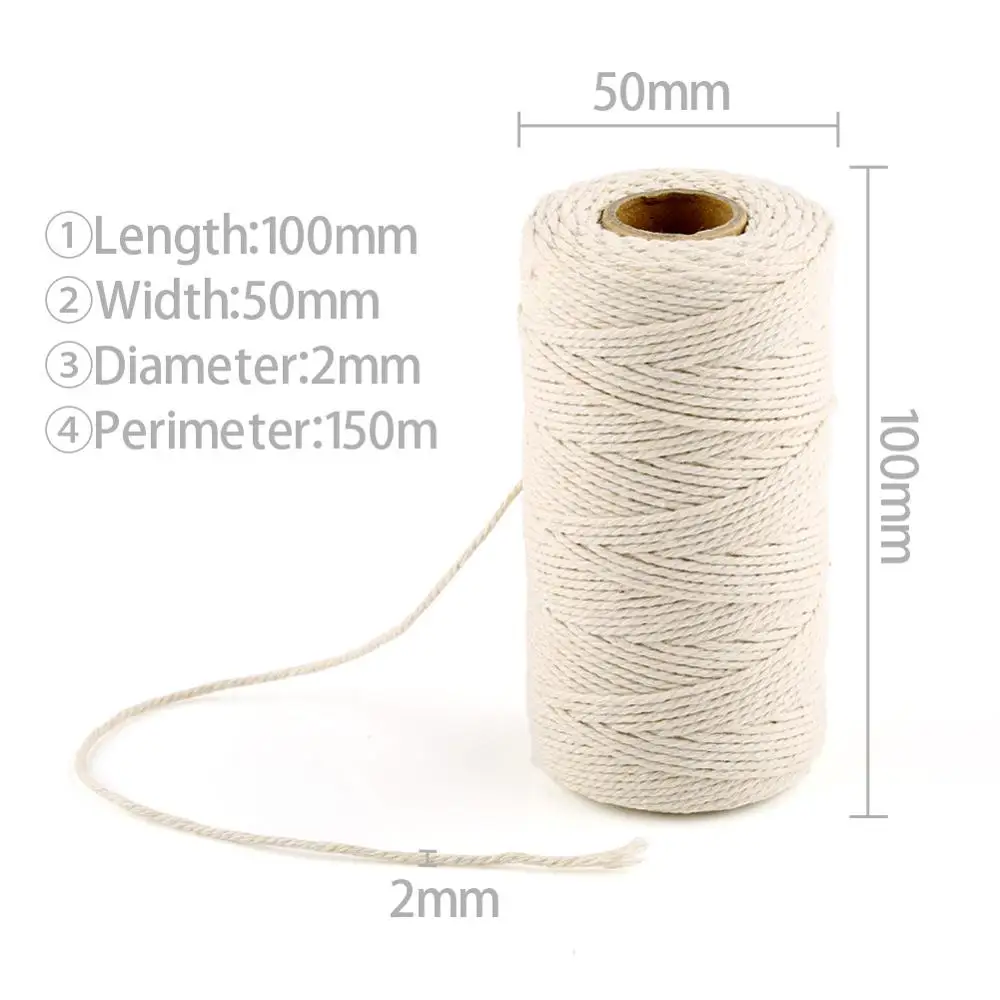 Веревка из натурального хлопка ручной работы нитка с шариком для рукоделия