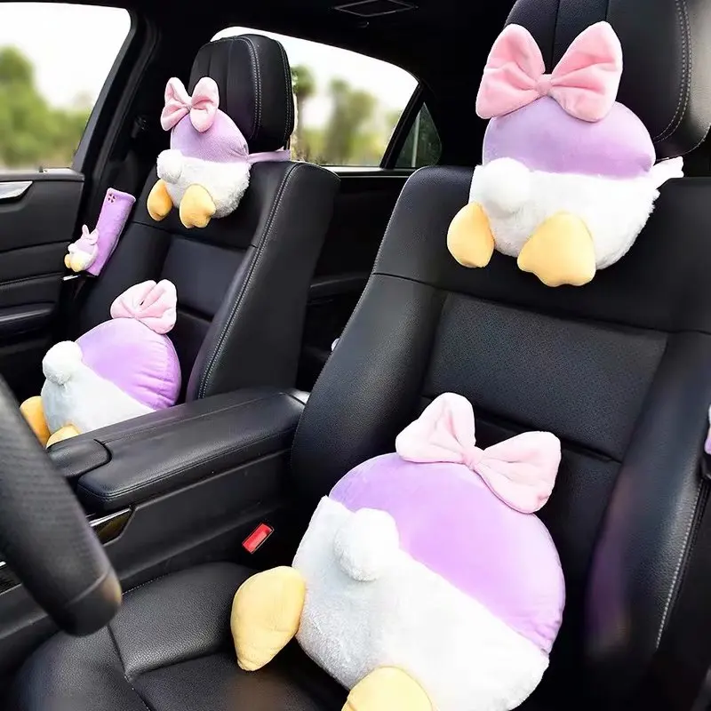 Мультяшная милая плюшевая подушка на подголовник автомобиля кресло чехол для