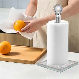 hot sale 1pc crystal gold chrome bathroom toilet paper holder tissue roll hanger bathroom accessories kitchen tissue holder free global shipping