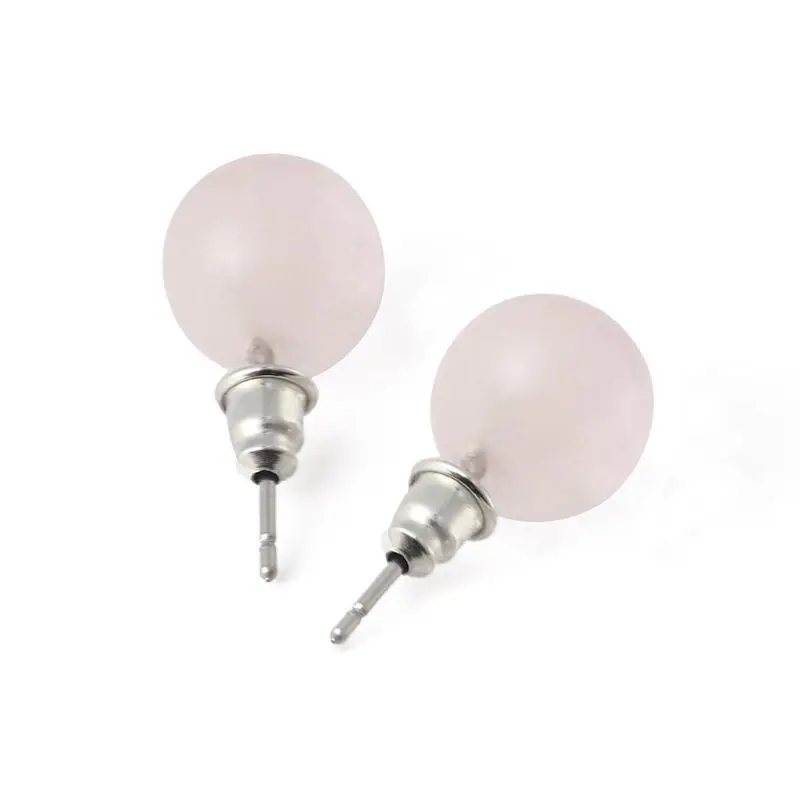 Natural Stone Tiger Eye Opal Ball Beads Stud Earrings Jewelry Unisex | Украшения и аксессуары