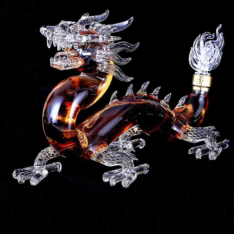 

Amazing Cool Dragon shaped lead-free home whiskey decanter top quality dragon wine decanter for Liquor Scotch Bourbon DDC-207