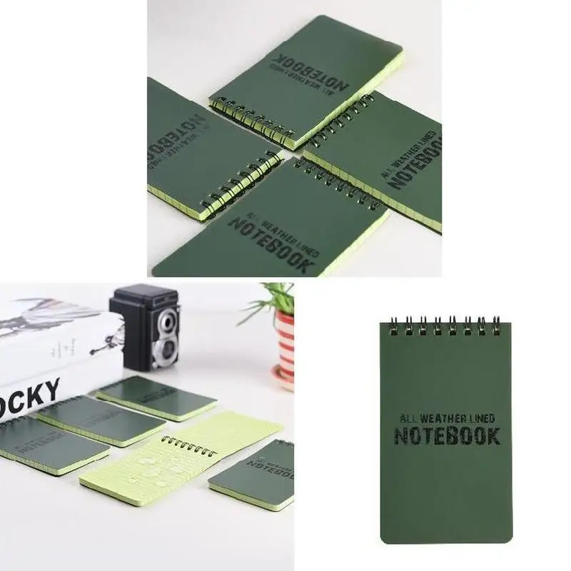 

1 Pcs Tactical Notebook All Weather Lined Waterproof Paper Portable Camping Writing Travel Loose-leaf Thick Outdoor Note No E0U8
