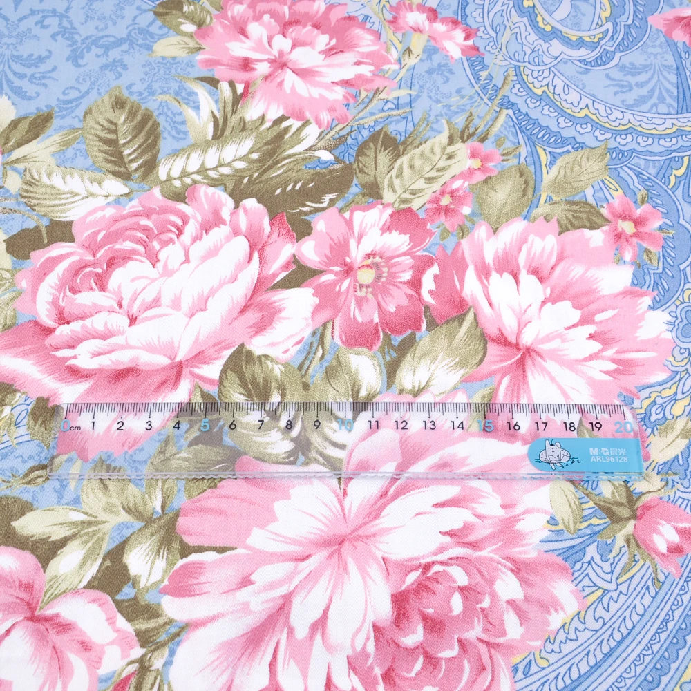 Цветочная хлопчатобумажная ткань с принтом Лоскутная швейная Ремесленная Teramila