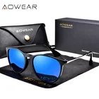 AOWEAR Классические Модные поляризованные солнцезащитные очки для женщин на открытом воздухе тени Круглые Солнцезащитные очки женские UV400 зеркал для заднего вида и солнцезащитные очки с Чехол