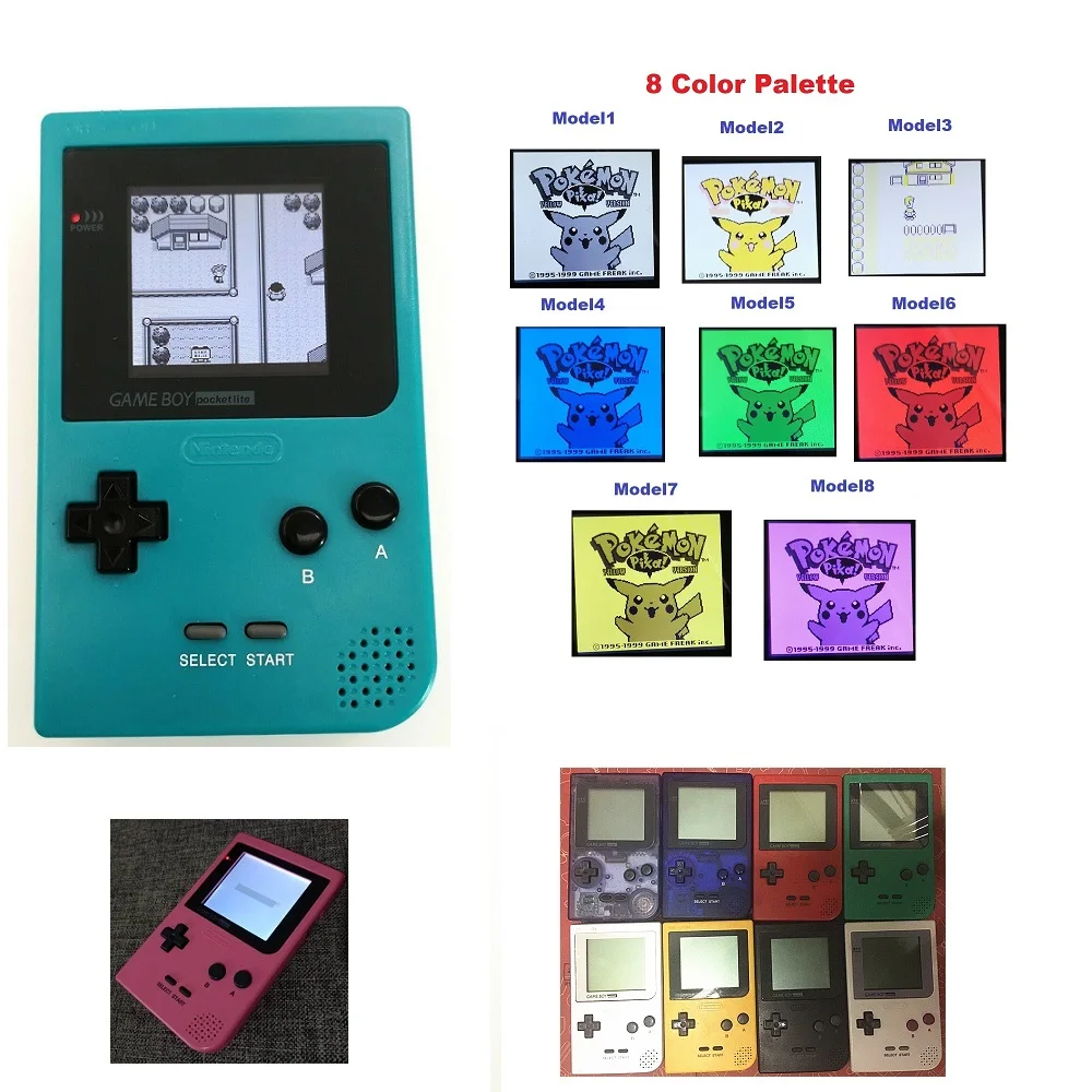 8 цветов Палитра Отремонтированная для GameBoy карманная консоль GBP с подсветкой LCD Mod