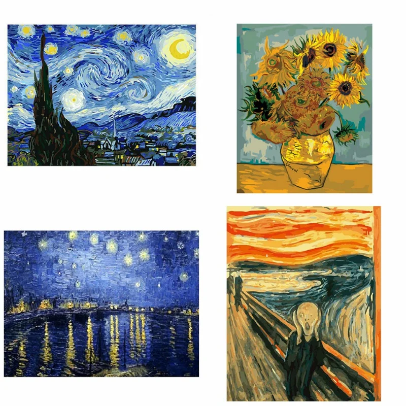 

40*50cm World Famous Painting Van Gogh DIY Digital Oil Painting By Numbers Paint Drawing Coloring By Number Canvas Hand Painted