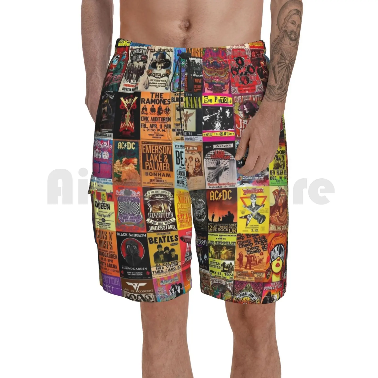 

Rock Band Posters Beach Shorts Men Beach Pants Swim Trunks Band Music