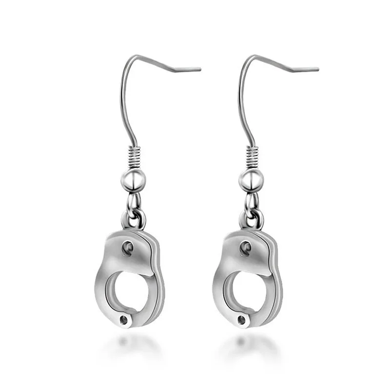

Fashionable Titanium Steel Color Preserving Girls Handcuffs Earrings Personality Matching Titanium Steel Trendy Earrings Jewelry