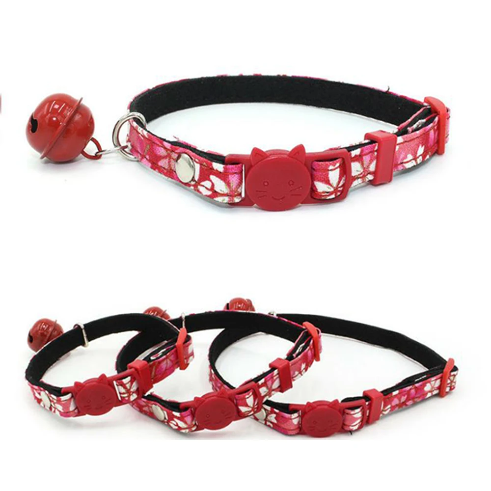 

Pet Cat Cat Collar With Bell Adjustable Buckle Necklace Decoration Pets Accessories For Small Medium Large Dropship