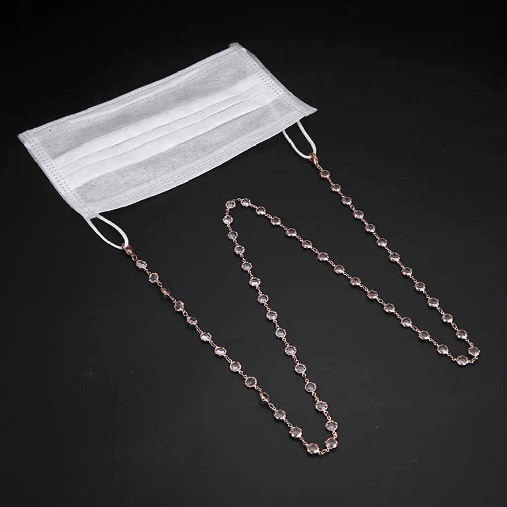 

Crystal Glasses Neck Strap Chain For Women Beaded Sunglasses Chains Lanyard Eyeglasses Strap Cord Gold Color Metal Rope