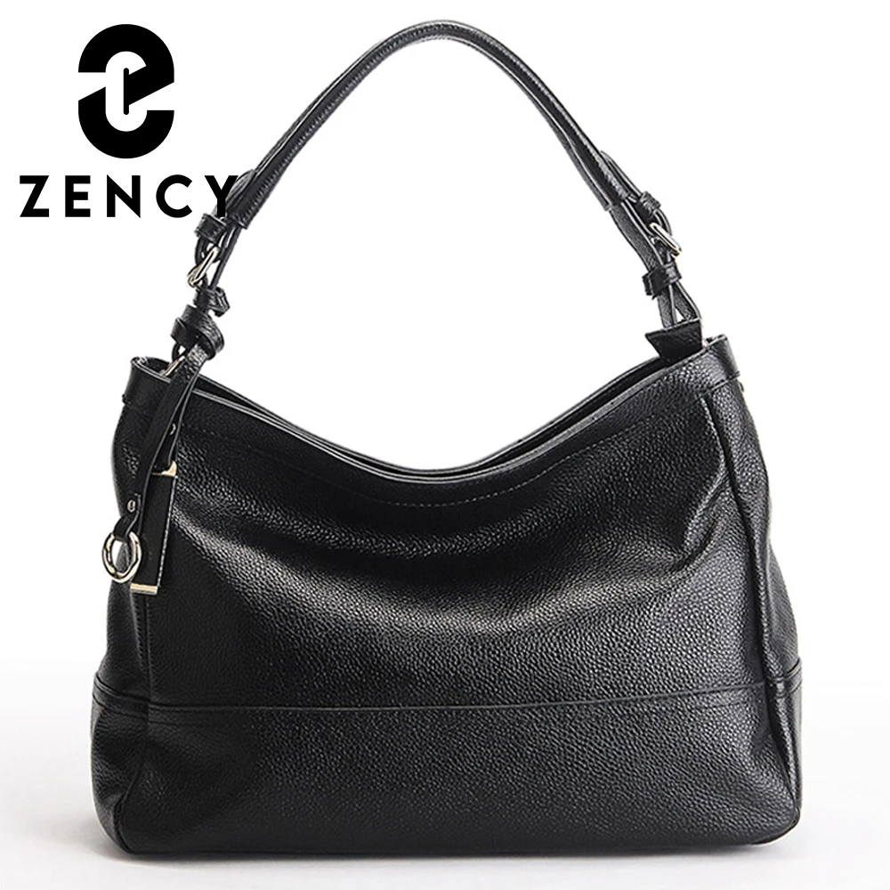 

Zency 100% Натуральная Кожа Летняя Бежевая Сумка Модная Женская Сумка Большой Вместимости Повседневная Сумка Через Плечо Черный Серый