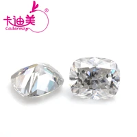 cadermay top quality long cushion cut moissanite gemstones for ring earrings 5x7mm d vvs1 fancy moissanite diamond
