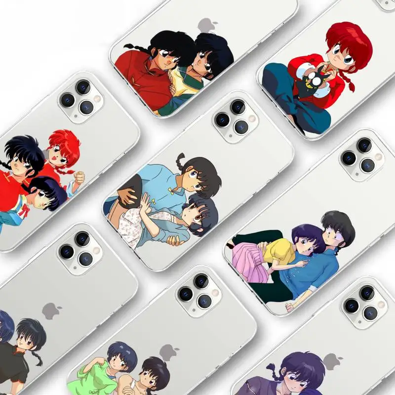 

Ranma 1 2 japanese anime Phone Case Transparent for iPhone Samsung S 11 12 6 7 8 9 10 20 Pro X XS Max XR Plus lite Clear