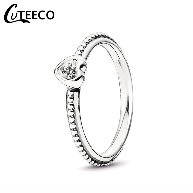 CUTEECO серебристый цвет прозрачный CZ обручальное кольцо для женщин подходит бренд кольца горячая Распродажа ювелирное обручальное кольцо дропшиппинг