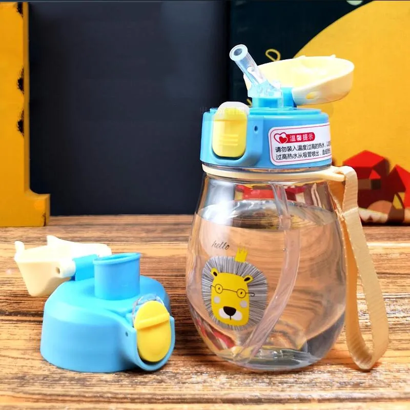 350 мл детская бутылка для воды чашка кормления с милым мультяшным принтом тритана