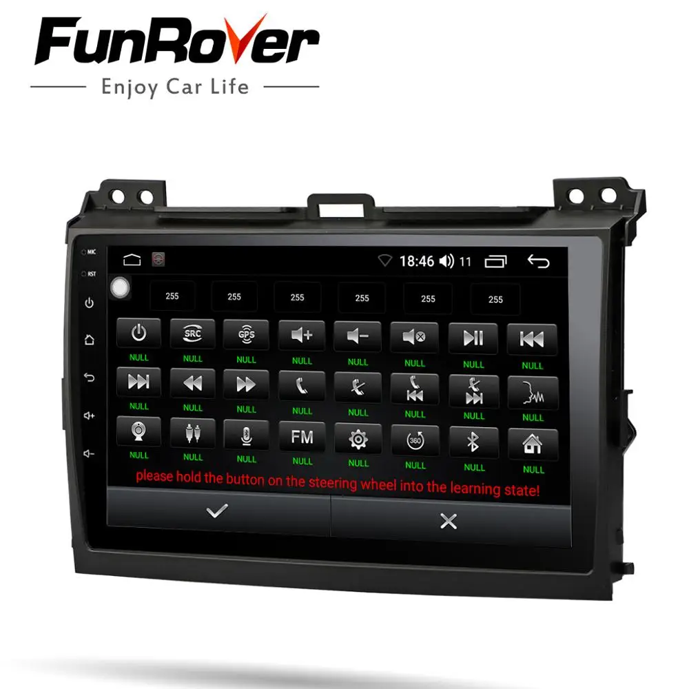 FUNROVER android10.0 2.5D+IPS car radio for Toyota Land Cruiser Prado 120 dvd multimedia player gps navigation system stereo | Автомобили