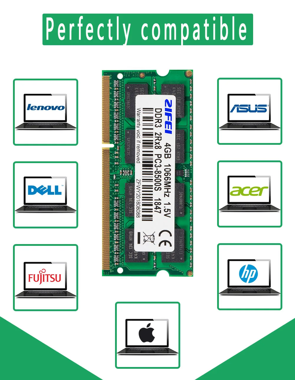 4GB DDR3 ram 1066 MHZ 204PIN 1,5 V 2R* 8 Двойная модель памяти SODIMM для ноутбука Macbook 2009-mid, 2010