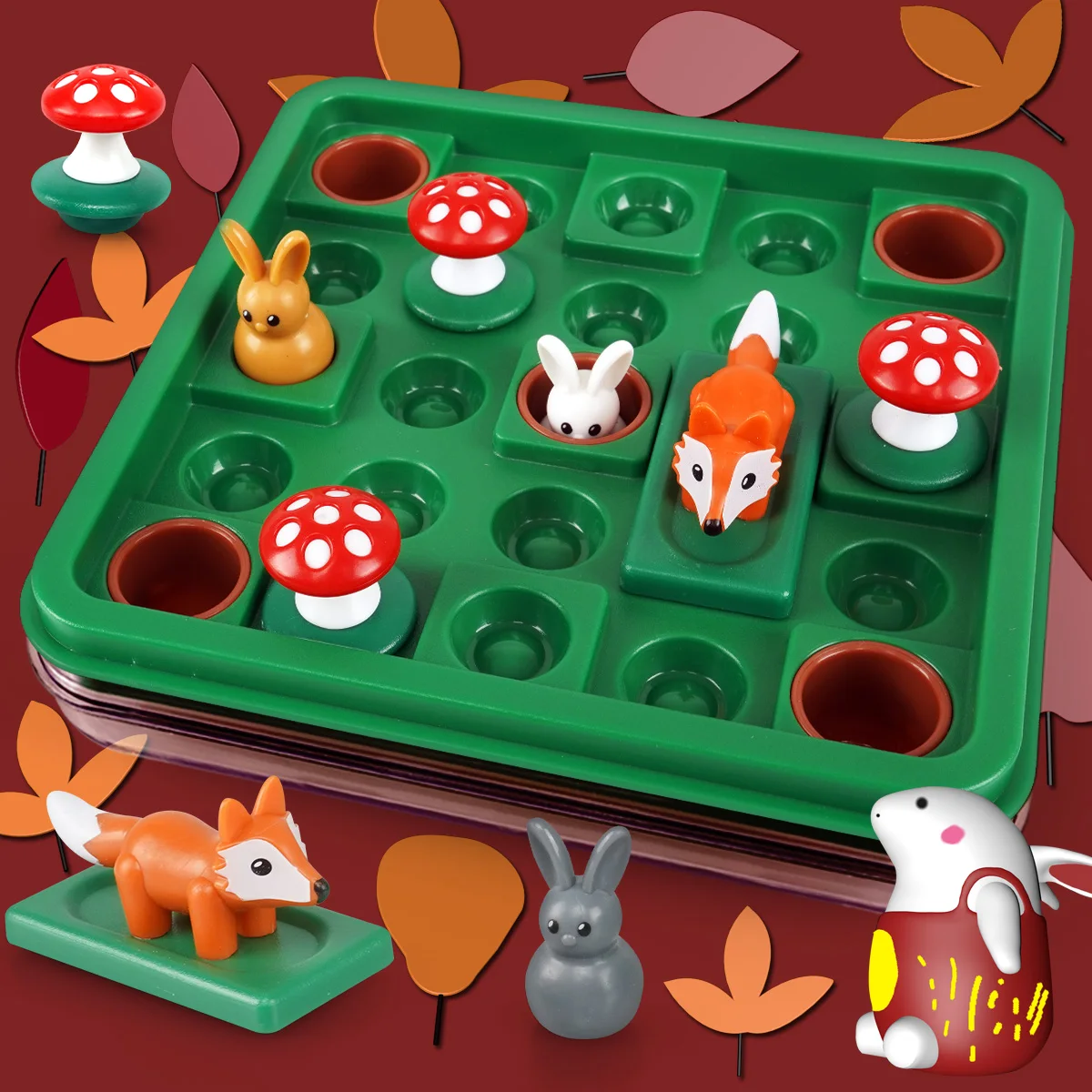 Jumpin rabbit-juego inteligente para ni&ntilde;os, juguete de rompecabezas de mesa port&aacute;til con apariencia visual, entrenamiento de memoria, coloca el nivel para mover el bloque a trav&eacute;s de t-1