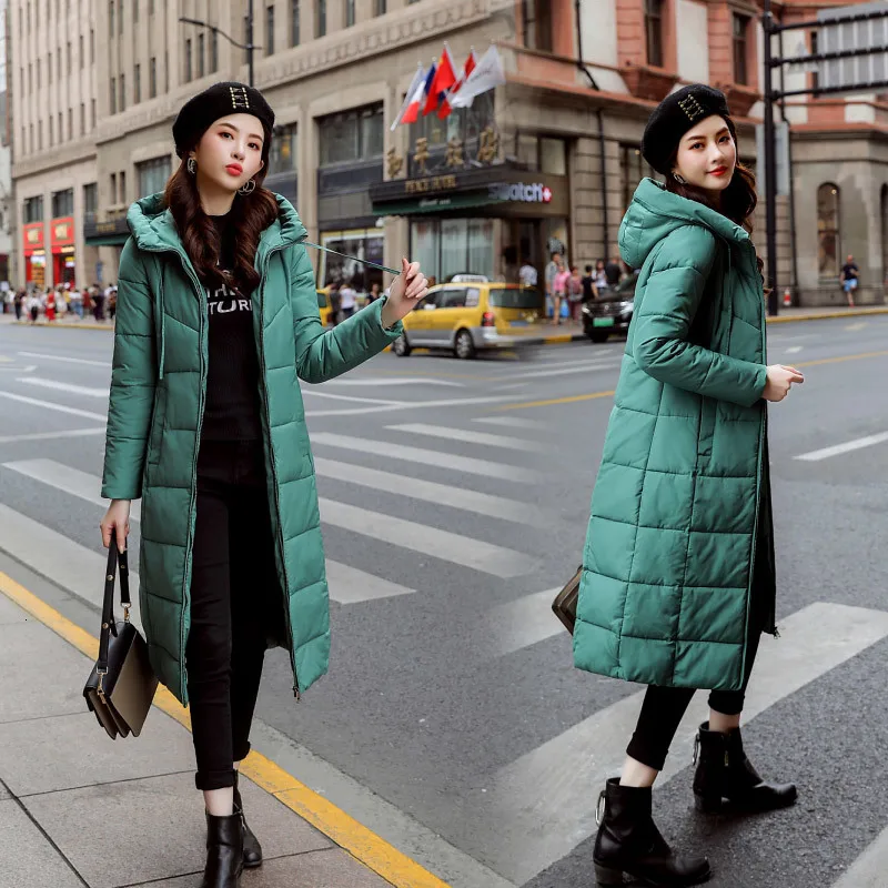 Green YICIYA, S-6XL, Зимняя распродажа, для женщин, плюс размер, модный, хлопок, пуховик, худи, Длинные парки, теплые куртки, Женское зимнее пальто, одежда - Цвет: Green